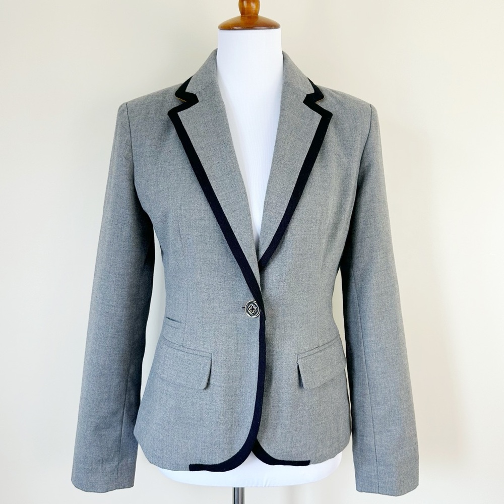 Merona Vintage One Button Blazer Size 6 Collegiate Gray